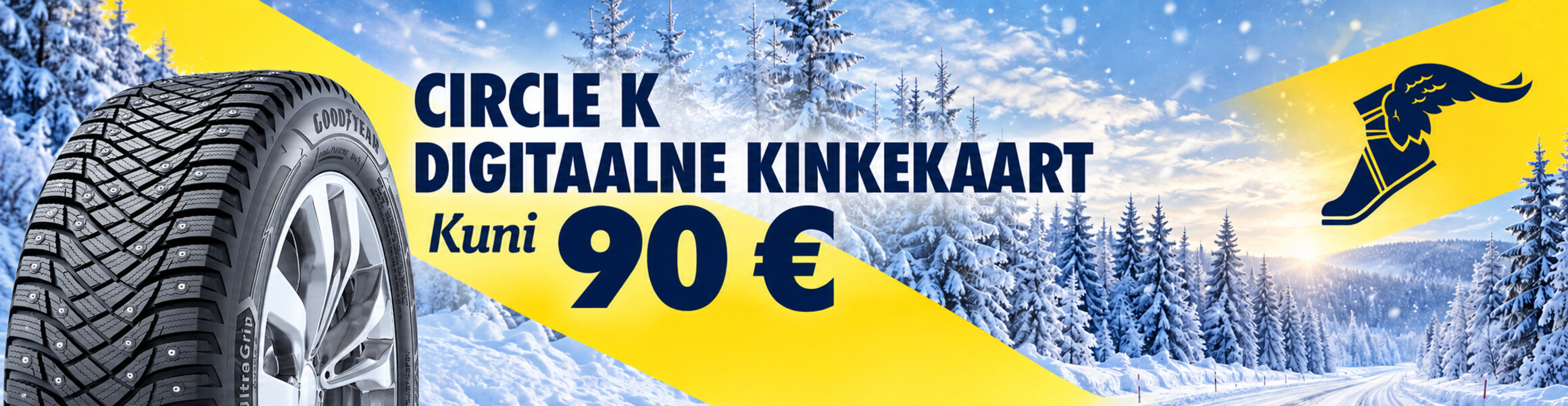 Goodyear talverehvide kampaania &ndash; Circle K digitaalne kinkekaart kuni 90 eurot
